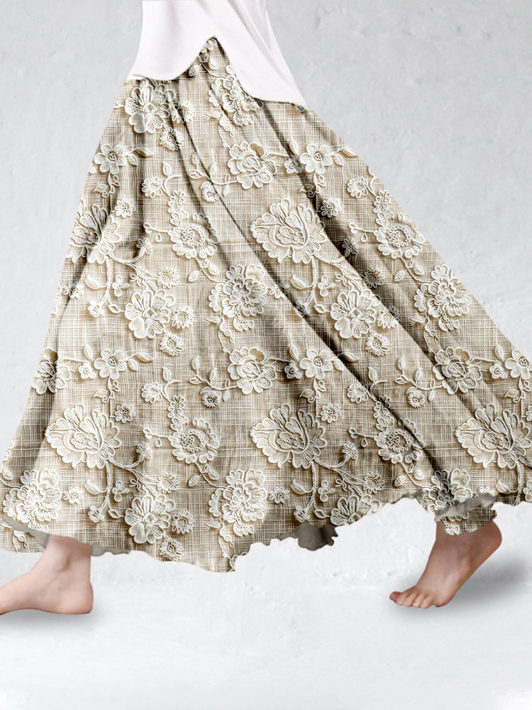 Ella | Petal Lace Print Skirt