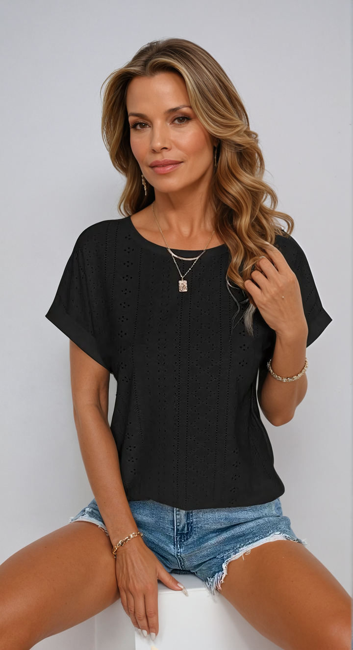 Lainey | Casual Eyelet Top