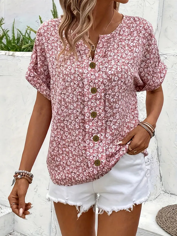 Everly | Floral Button-Up Blouse