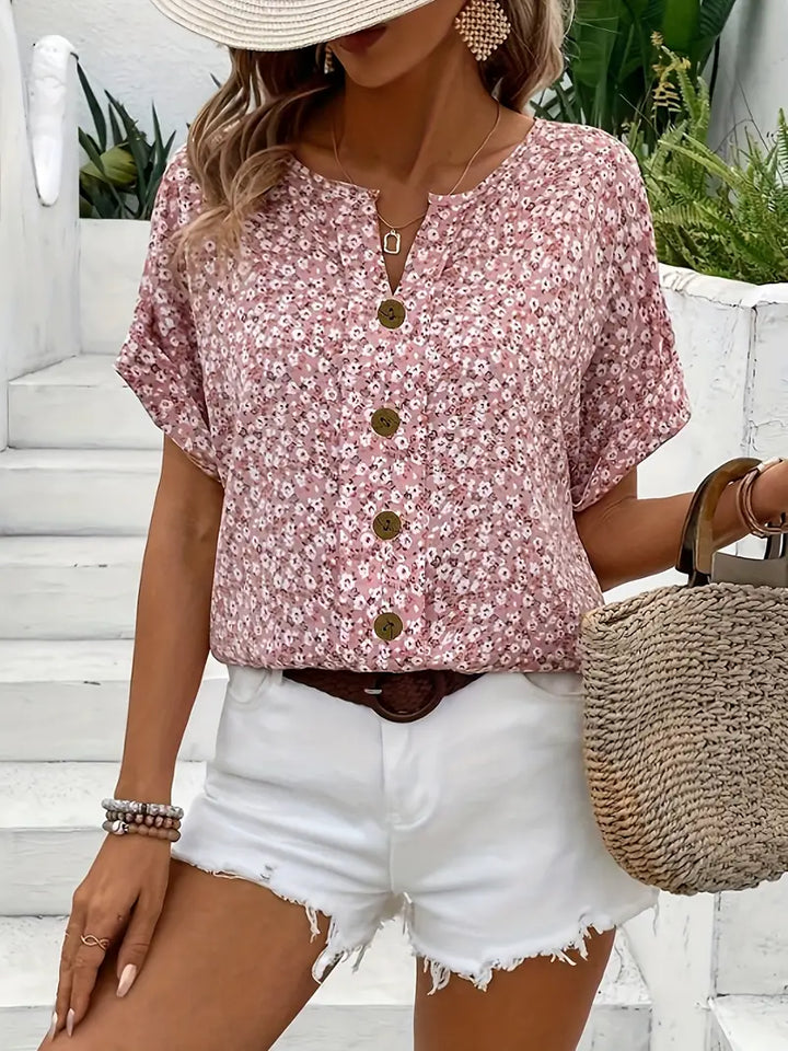 Everly | Floral Button-Up Blouse