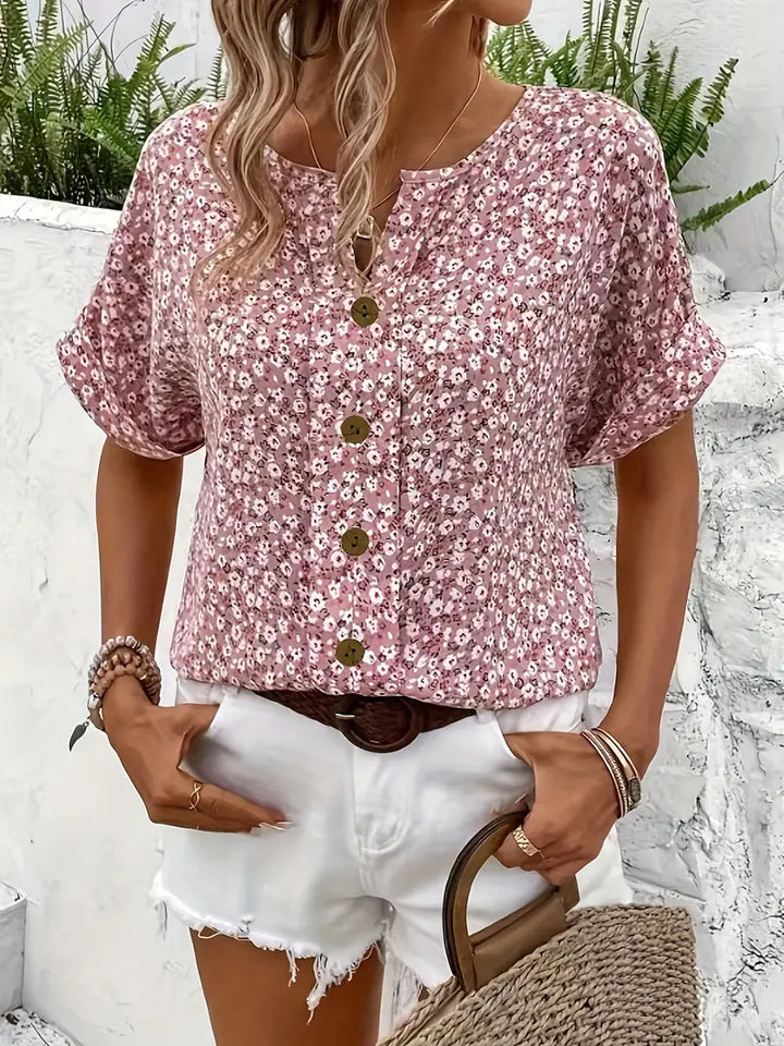 Everly | Floral Button-Up Blouse