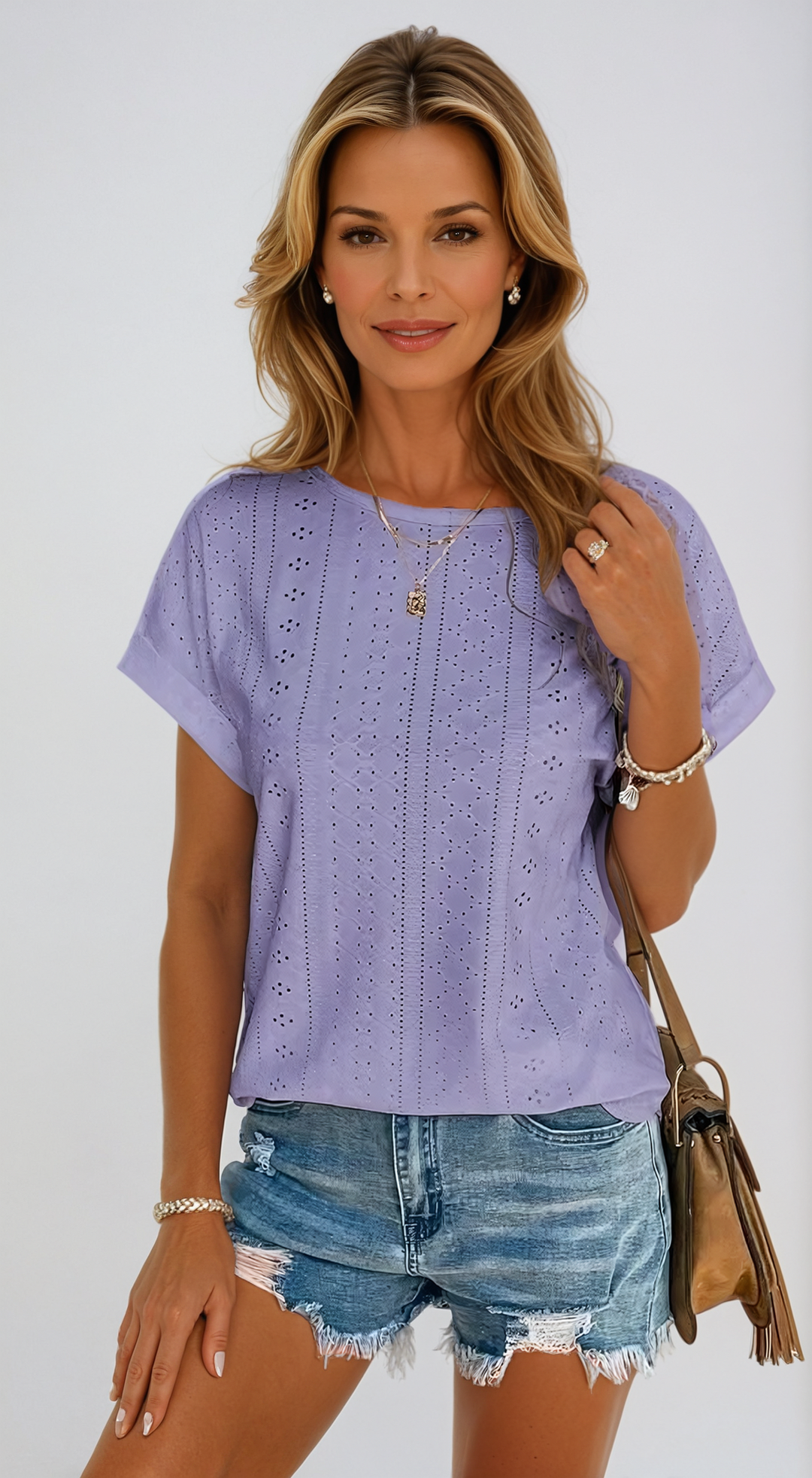 Lainey | Casual Eyelet Top