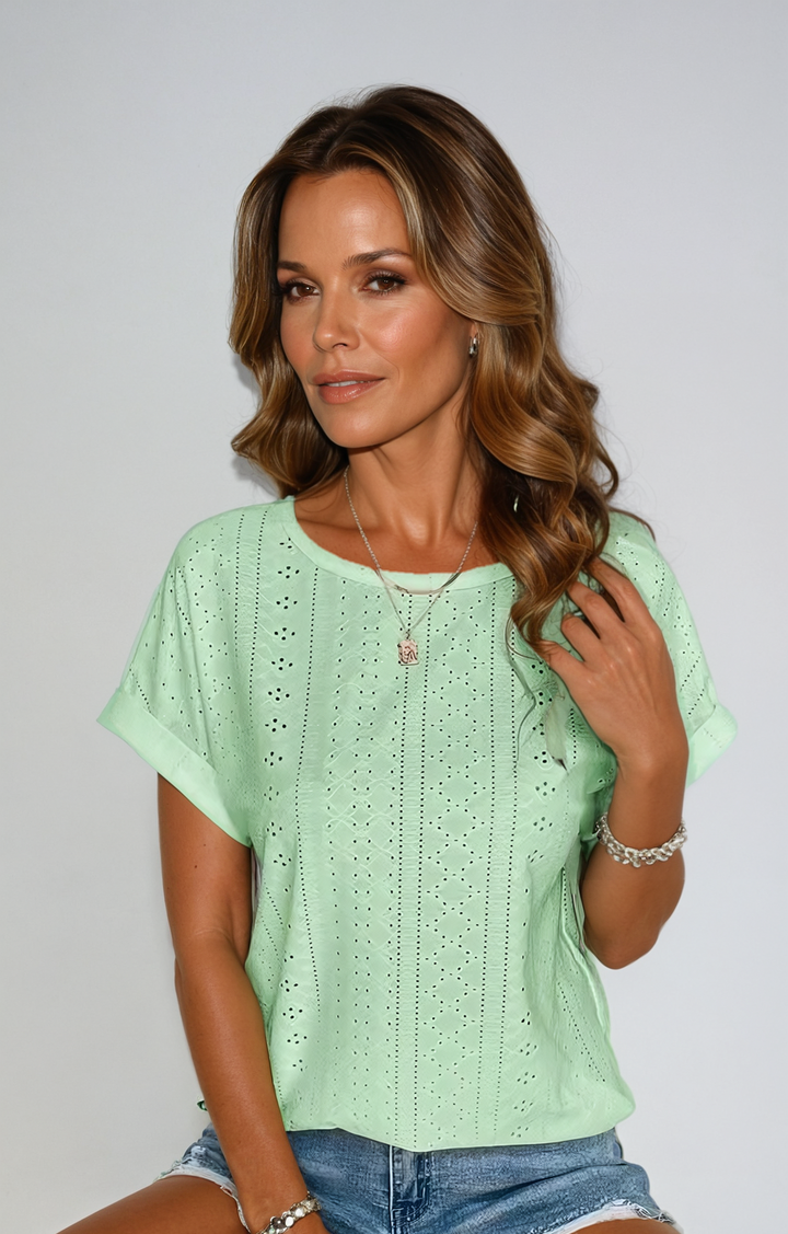 Lainey | Casual Eyelet Top