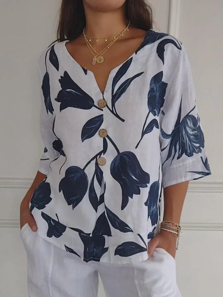 Ivy | Floral Button-Up Blouse
