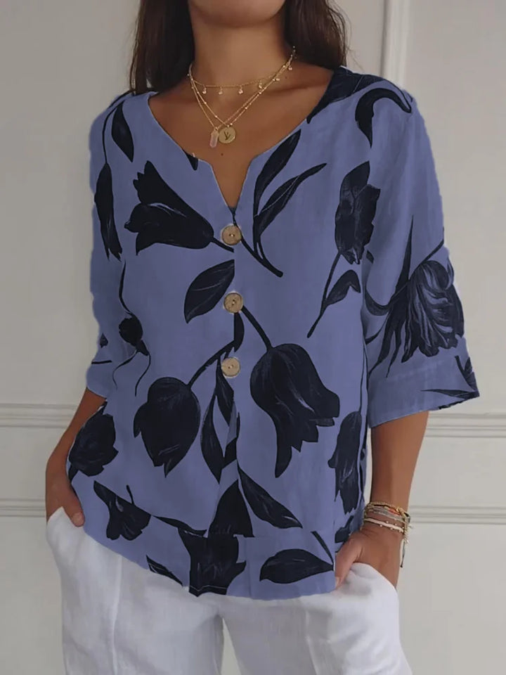 Ivy | Floral Button-Up Blouse