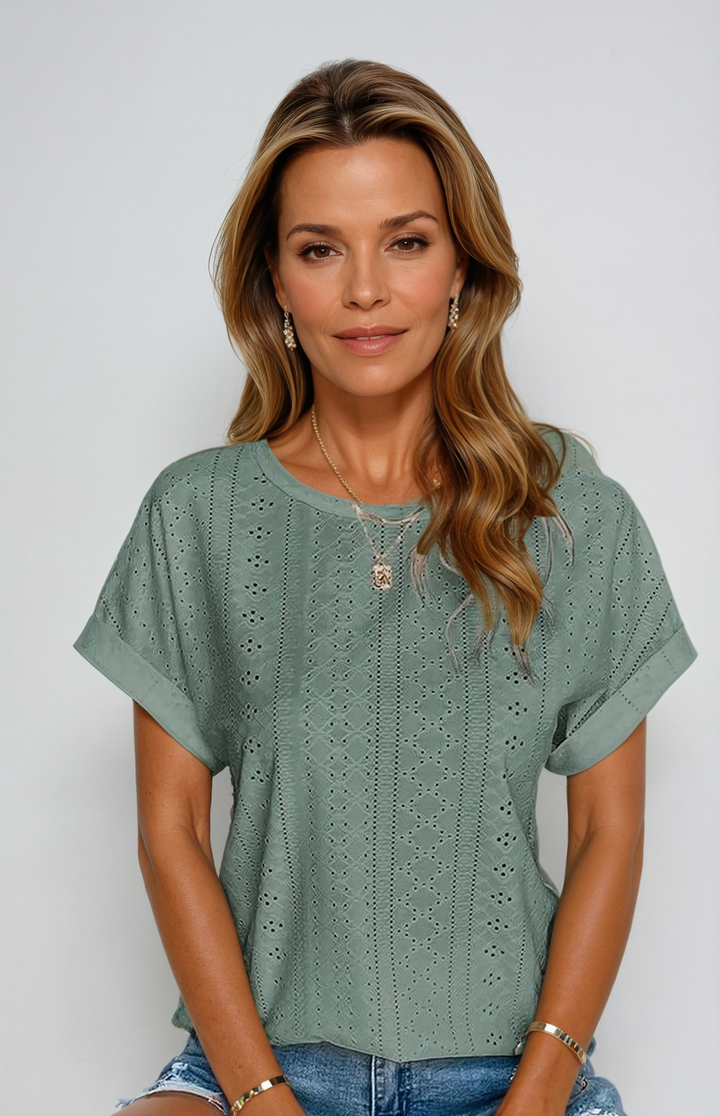 Lainey | Casual Eyelet Top