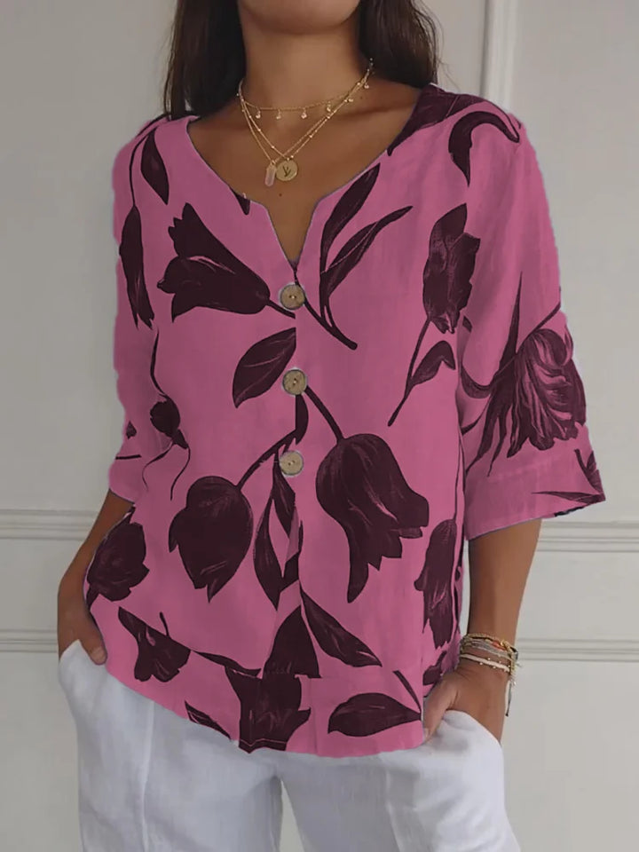 Ivy | Floral Button-Up Blouse