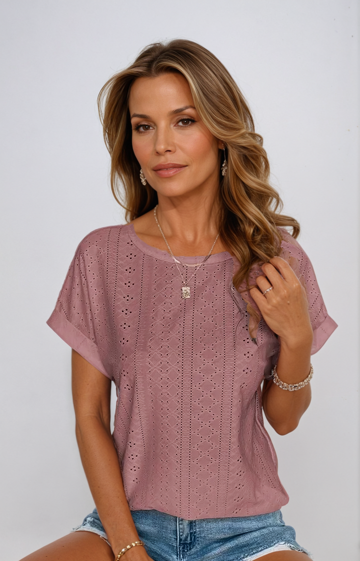 Lainey | Casual Eyelet Top